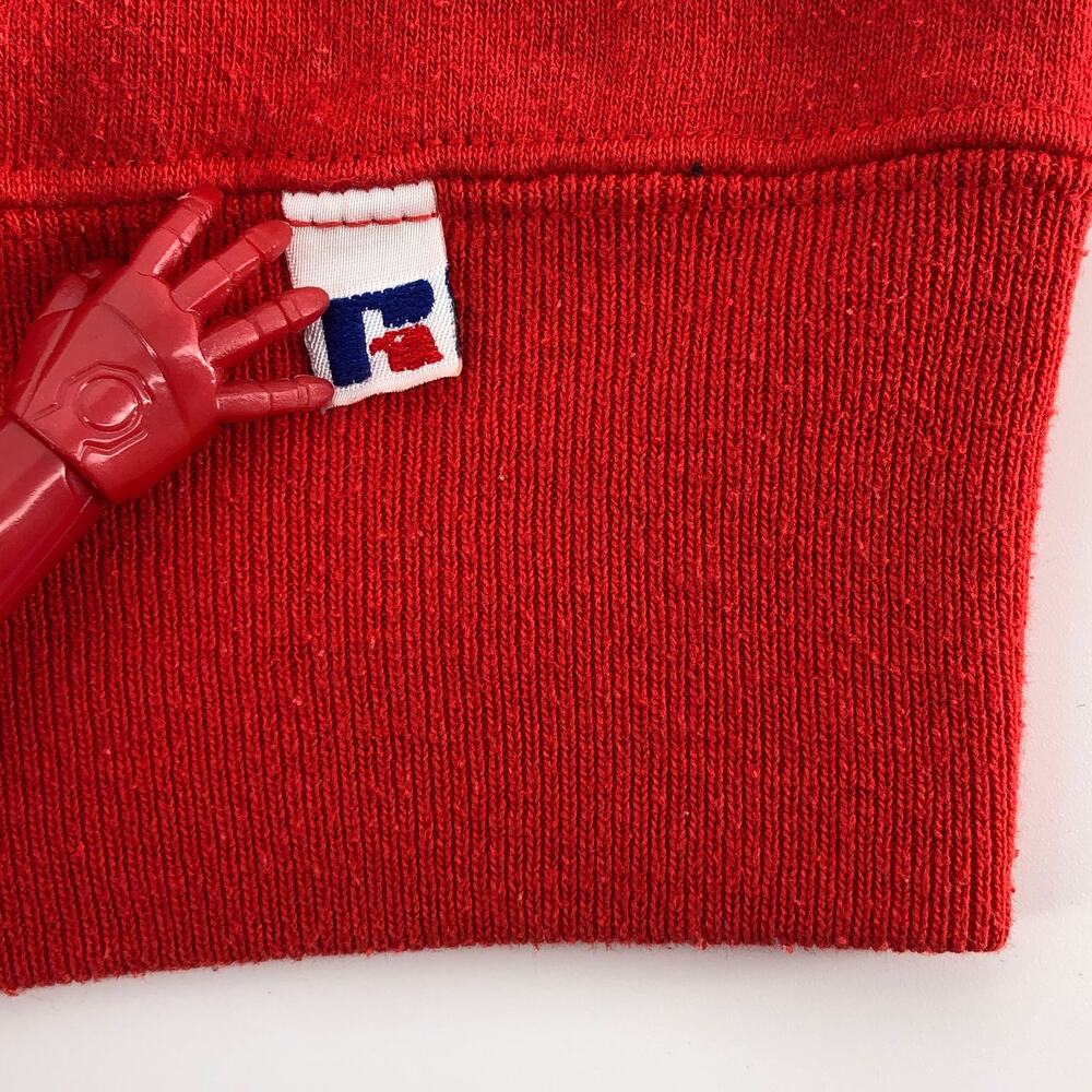 90s Blank Russell Athletic Solid Red Crewneck Swe… - image 3